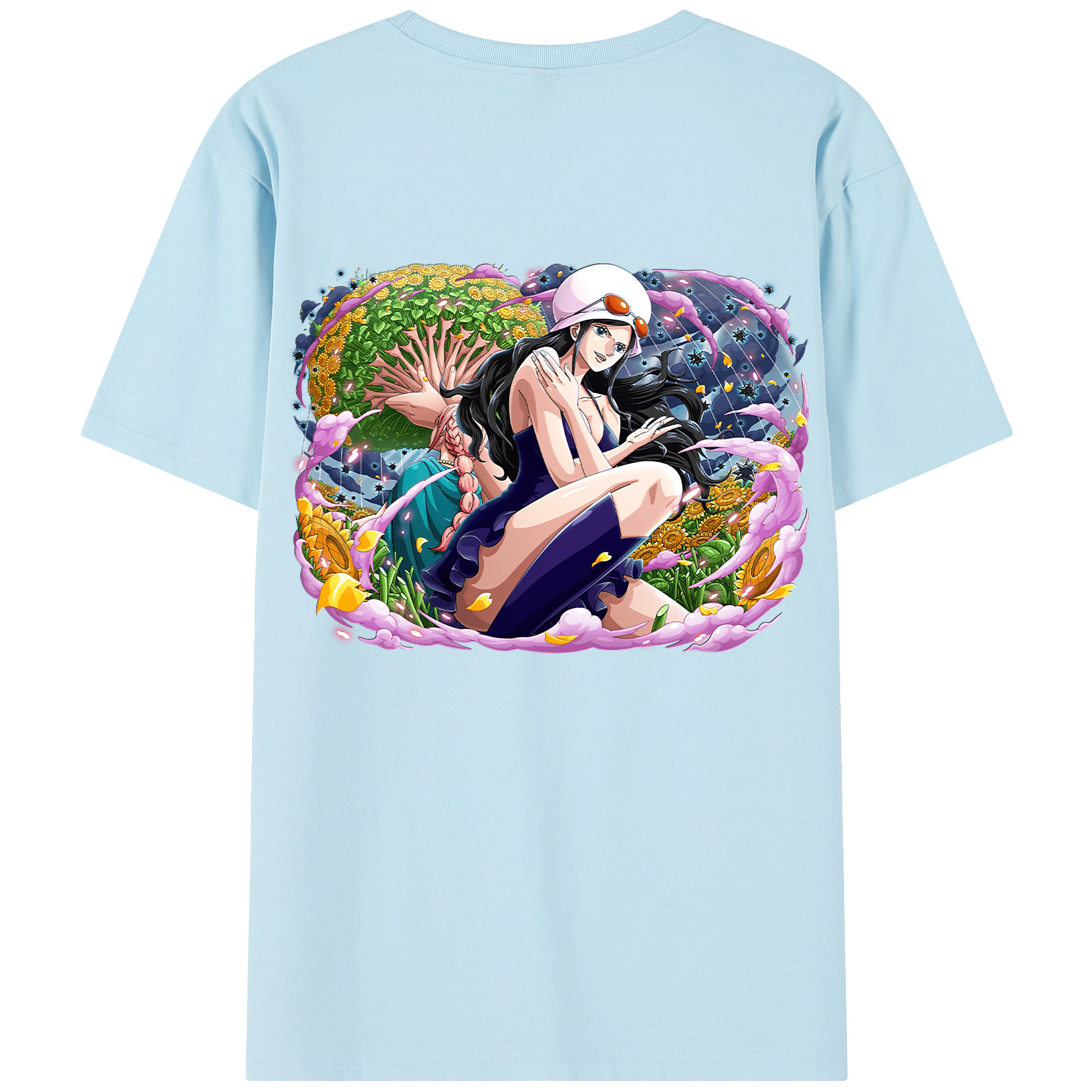 ワンピース ニコ・ロビン ONE PIECE Nico Robin 綿100％半袖Tシャツ（背面プリント）